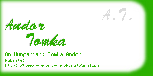 andor tomka business card